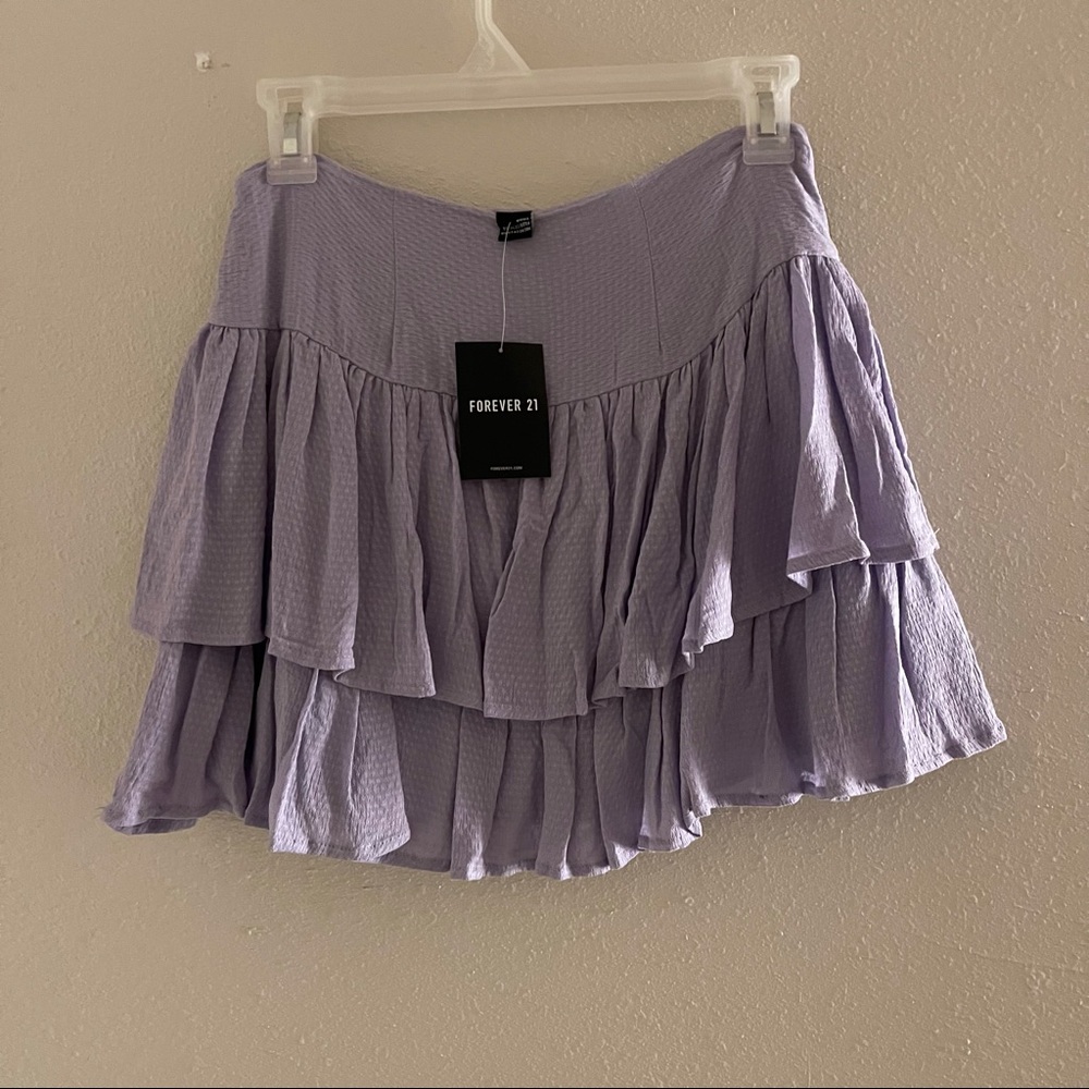 forever21 lavender spring ruffle skirt